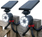 Free 100-DAY Replacement/Refund, Solar Motion Lights Outdoor Waterproof, Solar Security Spot Lights Motion Outdoor Camping Lights for Outside Camp Patio, Fence, Deck, Post(2Pack)
