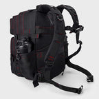 LHI Military Tactical Backpack for Men and Women 45L Army 3 Days Assault Pack Bag Large Rucksack with Shoe Compartment - Black red line