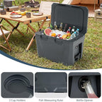 COSTWAY Insulated Portable Cooler, Hard Shell Ice Chest w/ 2 Cup Holders, Bottle Opener, Drain Plug, 3-Day Ice Retention, Outdoor Leak-Proof Dry Box for Beach, Camping, Fishing, Picnic