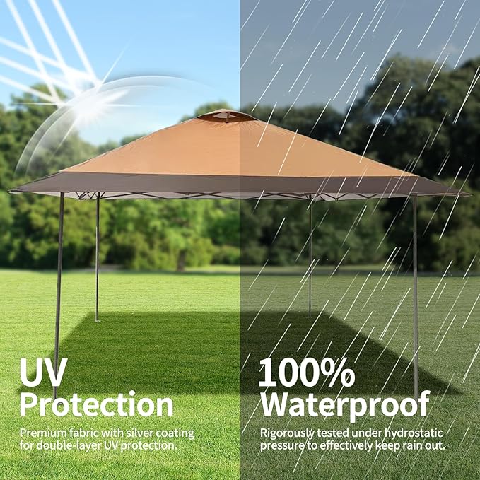 13x13 Canopy Replacement Top with Air Vent Silver Coated Fit for Coleman Oasis 1606532 2156426 2156428, Waterproof 300D Oxford for Outdoor Pop Up Canopy Tent Cover (Replacement Top Only)