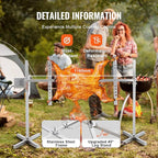 VEVOR Electric BBQ Rotisserie Grill Kit, 52 Inch 88 lbs Capacity, Automatic 38W Motor Height Adjustable Universal Roaster Stand, Stainless Steel Grilling Kit, Spit Rod with Heat Shield for Pig Lamb