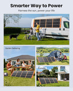 200 Watt Portable Solar Panel for Power Station, 24% High Efficiency Foldable Solar Charger with MC4 & USB Outputs, IP66 Waterproof Solar Panels with 4 Kickstands for Trip RV Camping Off Grid