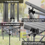 Opliy Portable Folding Camping Table for 2-4 Persons Aluminum Collapsible Table Lightweight with Carry Bag for Camping, Hiking, Picnics, BBQ, Beach Trips & Tailgating