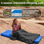 ATEPA ThermAir Pro Backpacking Inflatable Sleeping Pad, 6.6 R-Value Insulated Ultralight Portable Sleeping Pad Thick Camping Mat with Stuff Sack for Camping Backpacking Tent, Wide Long Size 78"x27"