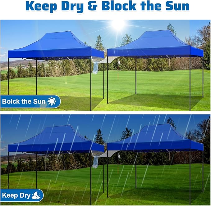 2Pcs Canopy Rain Gutters 10 Ft Heavy Duty Rain Gutter for Pop Up Canopy Waterproof Tent Drainage Accessory for Outdoor Drainage System (Transparent)