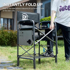 EVER ADVANCED 2 Piece Tall Folding Chair 30.7" Seat Height Directors Chair High Foldable Bar Stool for Makeup Artist Face Painting with Side Table Cup Holder Supports 350LBS