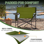 Timber Ridge XXL Extra Wide Foldable Directors Chair with Side Table, 500 lbs Heavy Duty Camping Chairs for Adults, Oversized Folding Lawn Chair for Lawn Beach Sports Outdoor, Blue