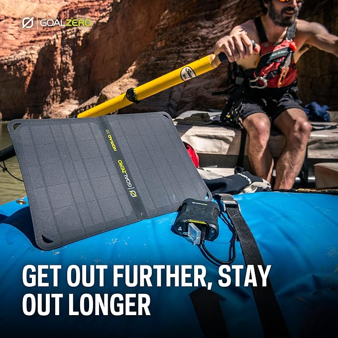 Goal Zero Nomad 10, Foldable Monocrystalline 10 Watt Solar Panel with USB Port, Portable Solar Panel Backpacking, Hiking and Travel. Lightweight Backpack Solar Panel Charger with Adjustable Kickstand