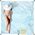 Beach Blanket Waterproof Sandproof Extra Large Beach Mat 79" X 83"/120"x108"for 1-8 Adults Quick Drying Durable Outdoor Picnic Mat for Beach Travel Camping Hiking