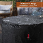 SheeChung Fire Pit Cover Round 30" Dx25 H,Propane Firepit Covers for Bali Outdoor Fire Pit,Waterproof 600D Outdoor Cover,Outside Gas Fire Pit Cover