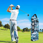 Golf Cooler Bag Plus Ice Pack Soft Sided Insulated Cooler Bag- Holds 6 Pack of Cans or 2 Wine Bottles - Grey Camo Golf Beer Sleeve Black Fits Discreetly in Golf Bags