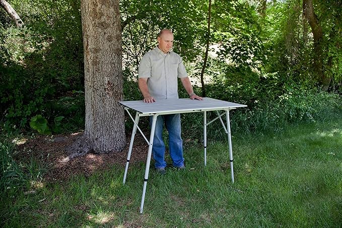 Camp Chef Mesa Aluminum Camp Table - Portable, Collapsible Camping Table for Outdoor & Camping Gear - Adjustable Table Height (27"-39")