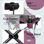 Northroad Oversized XL Padded Camping Chair w/Cell Phone Holder, Large Camp Lounge Chair, Foldable Lawn Chair w/Cup Holder,Carry Bag for Outdoor Hiking, Beach, Picnics, Heavy-Duty 400-lbs Capacity