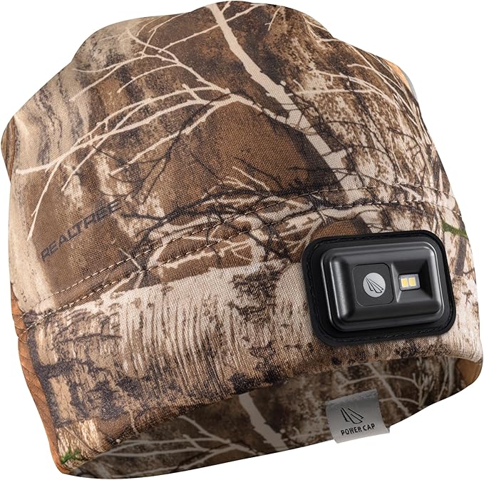 POWERCAP LED Hat Light 150 Lumens Rechargeable Fleece Beanie with Bright Built-in Headlamp Waterproof LED Warm One Size Cap