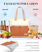 JOYHILL Lunch Bag for Women, Lunch Tote Leakproof Insulated Lunch Box with Shoulder Strap, Adult Reusable Lunch Cooler Tote Bags for Work Picnic Camping Beach (ORANGE)