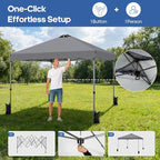 10x10 FT Pop Up Canopy, Easy Up Canopy Tent for Outdoor Patio, Backyard Parties Camping & Beach, Heavy Duty Instant Canopies with 1-Button Setup, 3 Adjustable Heights, UPF 50+ & Wheeled Bag
