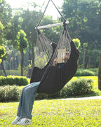 ADVOKAIR Hammock Chair Swing, Heavy-Duty Hanging Rope Swing Seat Supports 500 Lbs, Ideal for Outdoor Patio, Backyard, Porch, Deck & Indoor Bedroom Use