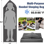 Sleep Pod for Deeper Sleep - Weighted & Cozy Wearable Blanket Hoodie, Home Camping Sleeping Bag, Anxiety Relief, Portable for Travel & Home Lounging
