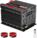 4000 Watt Pure Sine Wave Power Inverter, 12V DC to 110V/120V AC Converter 8000W Peak, with Remote Control LCD, 4 AC Outlets & USB Port & Hardwire Terminal, for Truck RV Boat Camping Solar System EPS