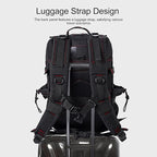 LHI Military Tactical Backpack for Men and Women 45L Army 3 Days Assault Pack Bag Large Rucksack with Shoe Compartment - Black red line