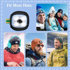 Mudder LED USB Rechargeable Beanie Light with Rubber Piece for LED Beanie Hat Craft Kits, Easy Install and Replaceable Headlamp Hat DIY Unisex Hand-Free Headlight for Men and Women(4 Pieces)