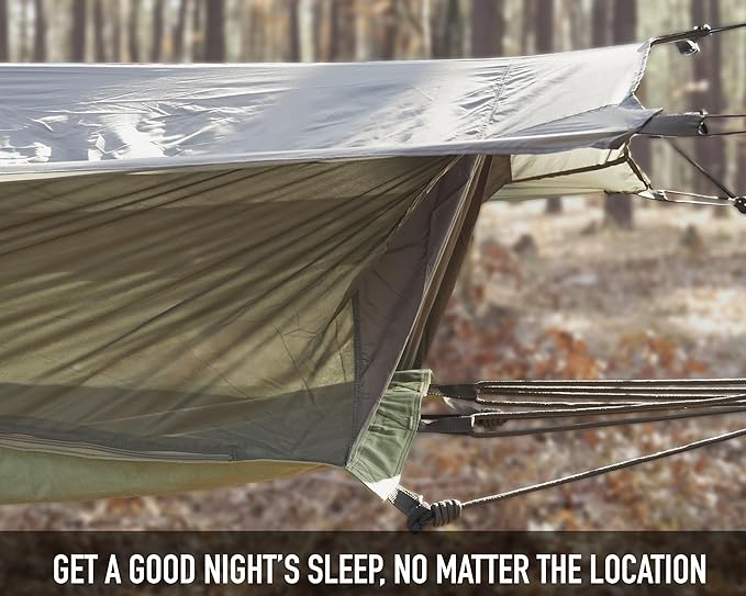 Rothco Jungle Hammock with Mosquito Net and Rain Fly Roof – Portable and Lightweight – Great for Camping, Backpacking, and More