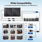 100W Portable Solar Panel for Power Station, 23.7% High Efficiency Foldable Solar Charger with XT60/MC4/Anderson Output for Outdoor Camping RV Emergency Backup Off Grid