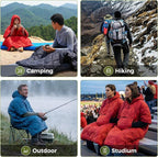 ATEPA Wearable Sleeping Bag, Recycled Warm Winter Camping Blanket Wearable Poncho for Outdoor, Stadium Sports Women Men