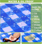 Fitted Picnic Table Cover with Bench Covers Waterproof Elastic Edges Rectangle Patio Tablecloth Outdoor Camping Essentials Stuff Rv Accessories Summer Trip Travel Supplies Party Camper Gifts, 8 ft