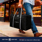 modscape Extra Large Heavy Duty Insulated Food Delivery Bag – Thermal Grocery & Pizza Carrier for Hot & Cold Meals, Catering & Shopping – Foldable Cooler Tote for Travel, Camping & Beach