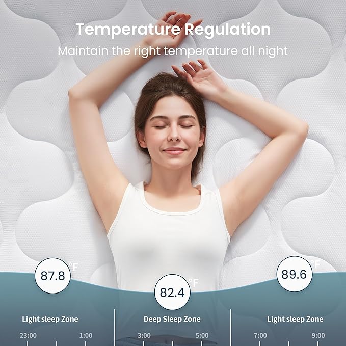 SLEEP ZONE King Air Mattress Pad, Quilted Mattress Topper Cover, Breathable and Noiseless Air Bed Mattress Protector with Deep Pocket Fits Up to 25 Inches (White)