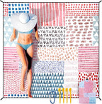 Beach Blanket Waterproof Sandproof Extra Large Beach Mat 79" X 83"/120"x108"for 1-8 Adults Quick Drying Durable Outdoor Picnic Mat for Beach Travel Camping Hiking