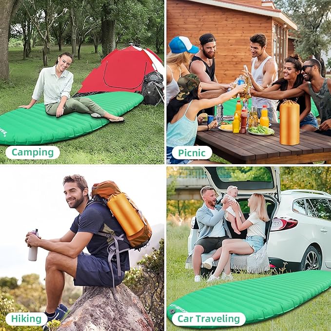 Ultralight Sleeping Pad for Camping, 74.8"x23.2" Camping Mat with Pump Sack Inflatable Sleeping Pads Compact for Camping Backpacking Hiking Traveling Tent