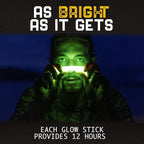 30 Ultra Bright Glow Sticks in Bulk - Multi Use Glowsticks for Parties, Camping, Emergency Light and Survival Kit with 12 Hours Duration