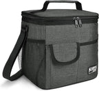 Tirrinia Insulated Large Lunch Bag for Women Men, Leakproof Lunch Box Containers for Adults, Work, School, Soft Lunchbox for Kids, Boys, Adult Cooler Bag for Picnic, Hiking,Beach,Charcoal