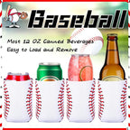 18 Pack Baseball Can Cooler Sleeves Beer Drink Can Bottle Cooler Sleeves Cooler Collapsible for Baseball Lovers Party Birthday Themed Party Decorations Supplies Favors