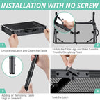 VINTEAM Camping Folding Grill Table | 3 Adjustable Heights | Lightweight, Portable Aluminum Table for BBQs, Picnic, and Outdoor Use | Mesh Desktop, 66lbs Weight Capacity
