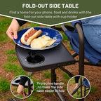 TIMBER RIDGE Folding Camping Chair with Cooler Bag, Director Chair Foldable with Side Table for Adults, Camp Chairs for Outdoor, Lawn, Sports, Fishing, Heavy Duty Supports 300lbs, Blue