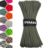 VVAAGG 1000 Paracord Rope 200FT, 4mm Utility Parachute Cord 12 Strand Nylon Rope for Camping, Tent, Clothsline, Outdoor Hiking, Fishing (Army Green, 200FT)
