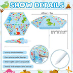 Sweetude Water Table Umbrella (Table Not Included), Kids Seaside Beach Umbrella Picnic Canopy for Summer Toddlers Sand Beach Camping Garden Outdoor Pool Shade Party Supply(Dinosaur Theme)