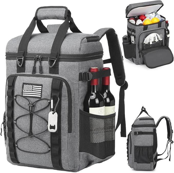 Tactical Cooler Backpack - 42 Cans Backpack Coolers Insulated Leak Proof for Men Adults, Soft Cooler Insulated Backpack for Lunch, Work, Camping, Hiking, Picnic, Beach & Travel
