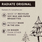 Radiate XL 8" Portable Campfire As Seen On Shark Tank - Up to 2 Hours of Burn Time - Reusable Travel Fire Pit for Camping, Patios & Beach Days - Portable Fire Pit - Made in USA
