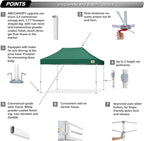 ABCCANOPY Commercial Pop Up Canopy Tent 10x15 Premium-Series, Forest Green