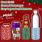18 pack Christmas Can Cooler Sleeves, Beer Drink Can Beverage Bottle Cooler Sleeves Collapsible for Christmas Holiday Party Gifts Decorations Supplies Favors