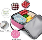 BEIMILY Lunch Box for Men Women Adults,Small Insulated Lunch Bag for Office Work Picnic,Reusable Portable Lunchbox,Soft Cooler Tote Bag(Pink)