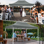 Cobizi Heavy Duty 10x15 Pop Up Canopy Tent Without sidewall, Easy Up Canopy Outdoor for Backyard Party Wedding, Instant Commercial Tent with Roller Bag, Waterproof UV 50+ (Upgraded Legs), Gray