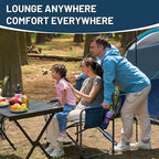 Timber Ridge XXL Extra Wide Foldable Directors Chair with Side Table, 500 lbs Heavy Duty Camping Chairs for Adults, Oversized Folding Lawn Chair for Lawn Beach Sports Outdoor, Blue