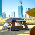 KTT Extra Large Tent 10-12-14 Person(Style-B),Family Cabin Tents,2 Rooms,3 Doors and 3 Windows with Mesh,Straight Wall,Waterproof,Double Layer,Big Tent for Outdoor,Picnic,Camping,Family Gathering