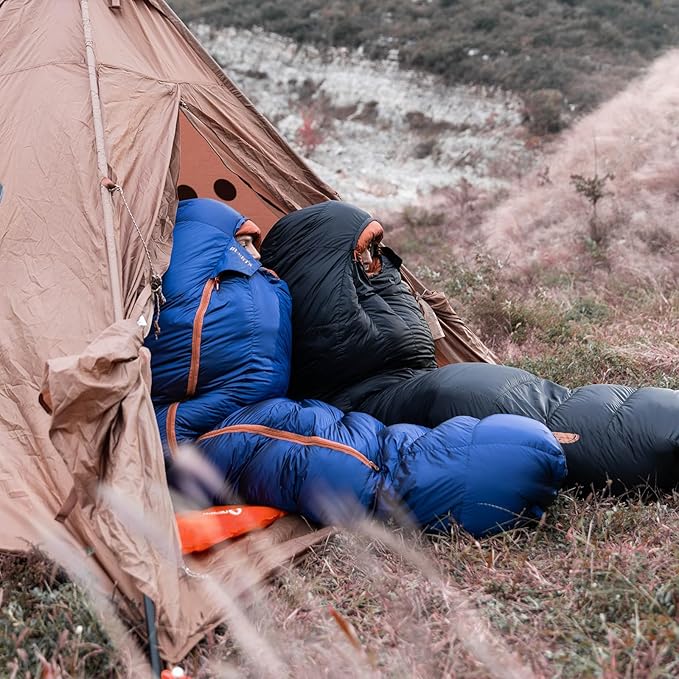 Down Backpacking Sleeping Bag 680FP. Cold Weather Sleeping Bag 0°F-32°F (Multiple Temperature Options), XL Large 4 Season Sleeping Bag for Adults Camping Hiking Mountaineering.
