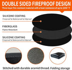 48" Round Fire Pit Mat for Solo Stove Bonfire – Heavy-Duty Fireproof Fiberglass, Double-Sided 1050°F Heat/Spark Shield – Reusable, Oil-Proof & Easy Clean for Lawn/Patio/Camping